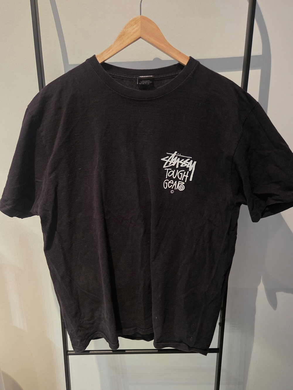 Stussy Men’s Black Graphic Logo T‑Shirt